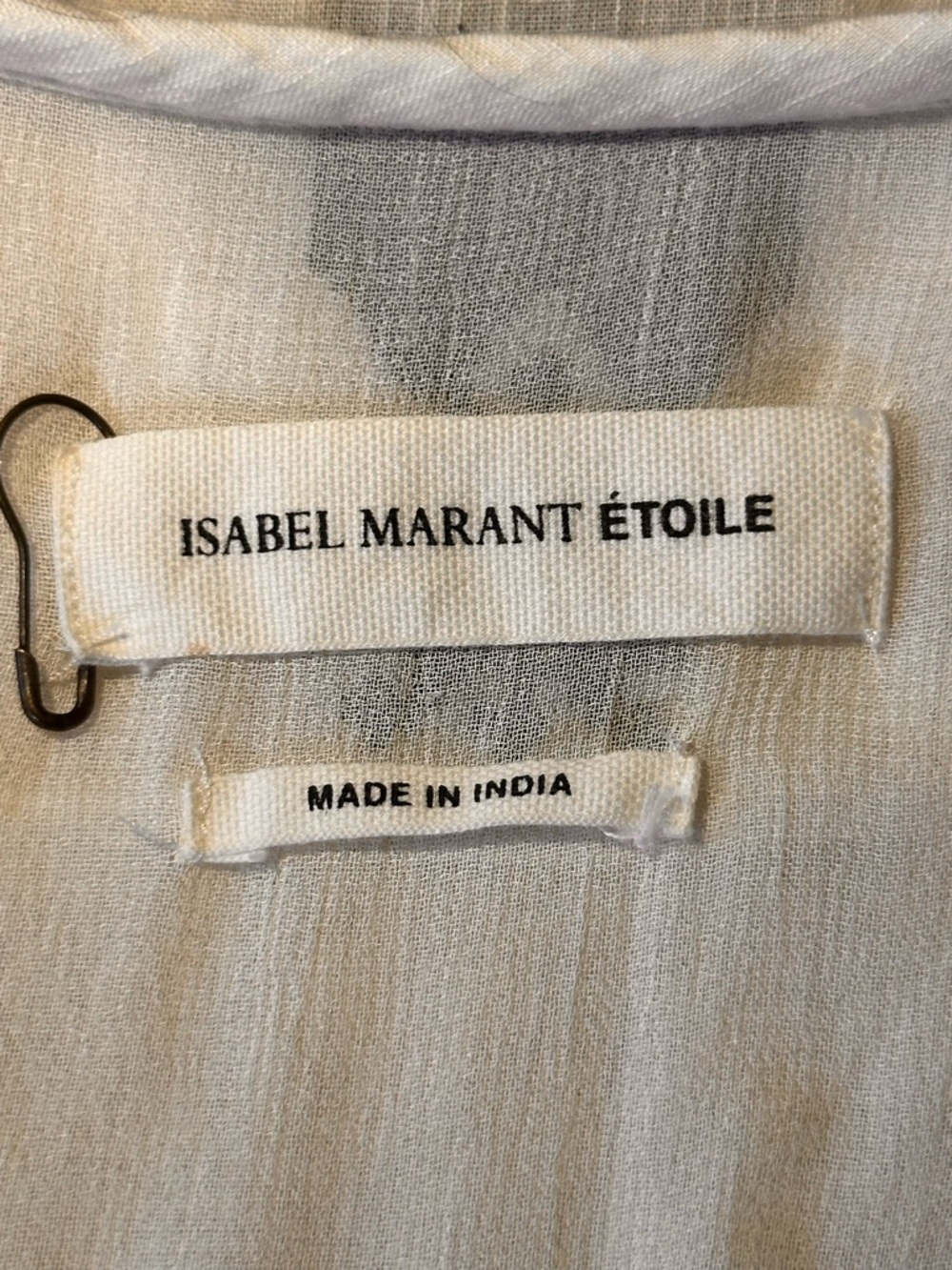 Isabel Marant Etoile Relly Cream Embroidered Drop-Waist Tunic Dress W/Black Trim - Picture 7 of 8